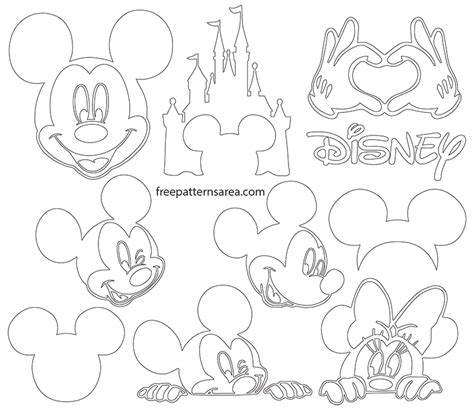 Mickey Mouse Svg Silhouette Vector Files Freepatternsarea