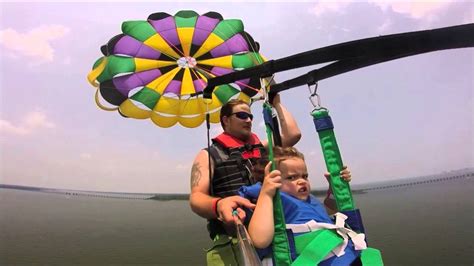 Kids Ages 5 And 3 First Time Parasailing Ocean City 2015 Youtube
