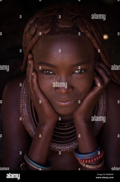 Portrait Of A Himba Tribe Young Woman Cunene Province Oncocua Angola