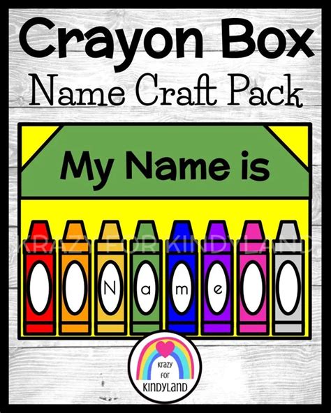 Crayon Box Crayons Craft Name Activity Back To School Kindergarten