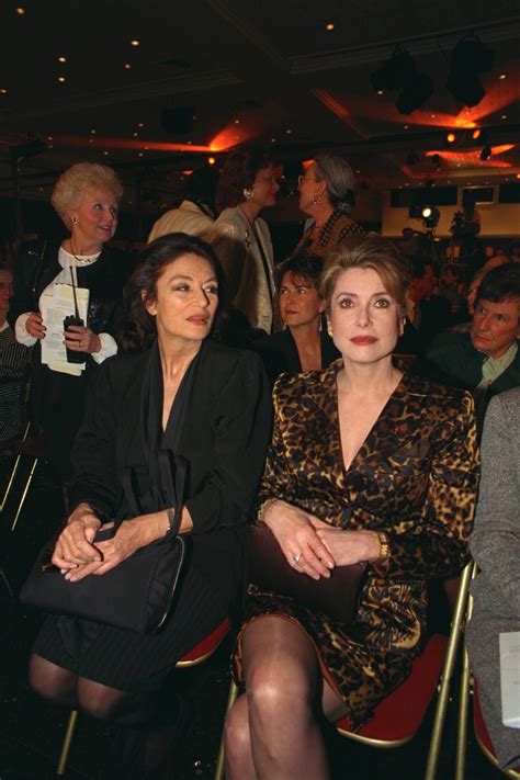 Catherine Deneuve And Anouk Aimee March 1997 Photo By Eric Robert