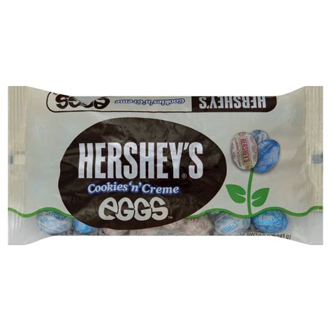 A narrow strip of paper (called a plume) sticks out from the. Hershey's Eggs, Cookies 'n' Creme 10 oz (283 g)