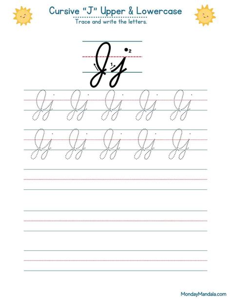 10 Cursive J Worksheets Free Letter Writing Printables