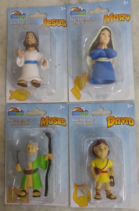 4 Bible Action Figures Jesus Mary Moses David 25 Tall Story Play