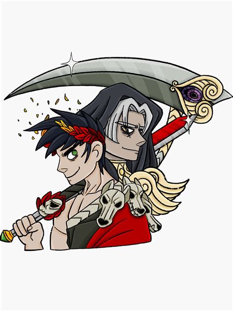 Hades Game Zagreus And Thanatos Sticker Sticker For Sale By Melo