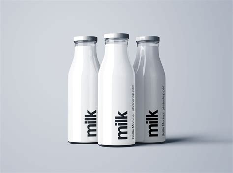 milk bottle mockup psd