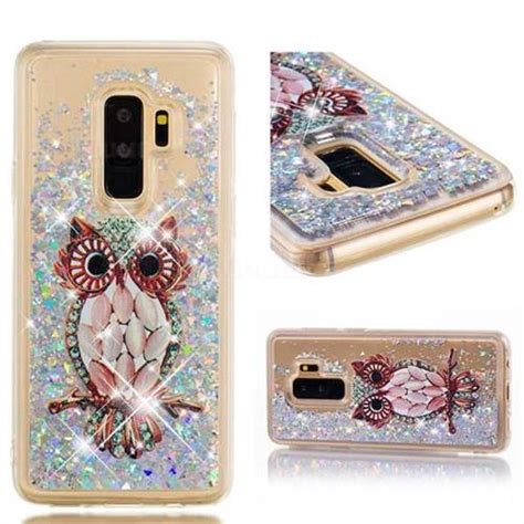 Seashell Owl Dynamic Liquid Glitter Quicksand Soft Tpu Case For Samsung
