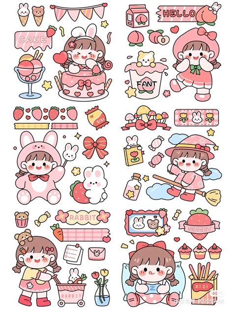 Stickers Kawaii Preppy Stickers Anime Stickers Printable Stickers