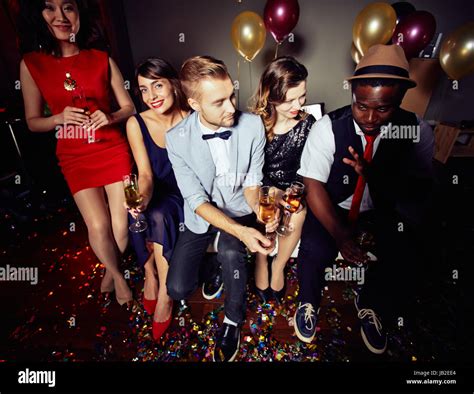 Partying At Night Club Stock Photo Alamy