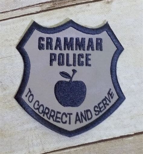 Grammar Police Badge By Whimsystitchery On Etsy