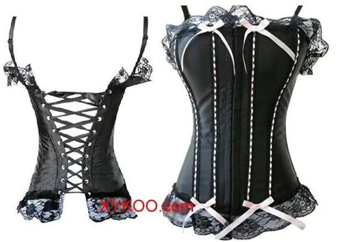 Ladies Satin Lace Up Basque Corset Sexy Lingerie Costume S Xxl Black B905 In Bustiers And Corsets