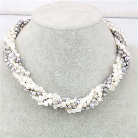 Twisted Pearl Necklace5 Strand Pearl Necklacebridesmaid Etsy