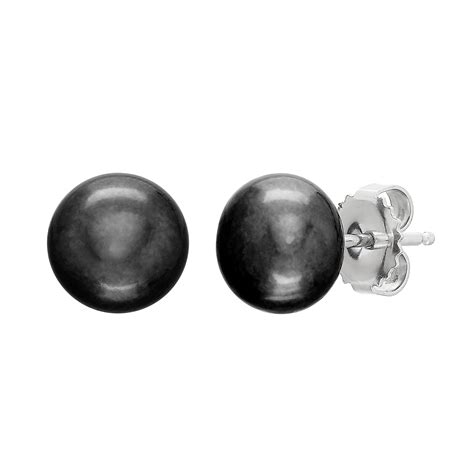 Honora 9 10 Mm Black Freshwater Pearl Stud Earrings In Sterling Silver