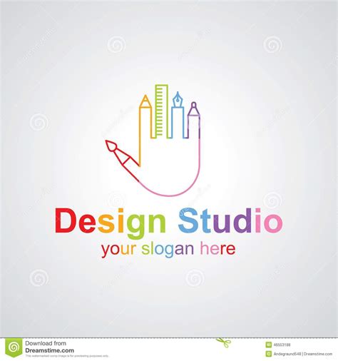 Design Studio Vector Logo Design Stock Vector Image