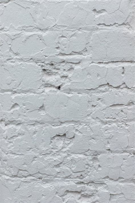 Light Grey Brick Painted Wall Textured Background Close Up Stock Image