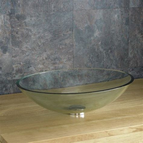 Varied choice and styles available. Countertop Glass Basin | Bathroom Clear Oval Sink | 500mm ...