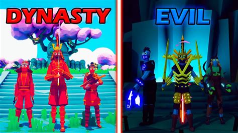 Dynasty Team Vs Evil Team Totally Accurate Battle Simulator Tabs