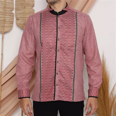 Jual LUIGI RICCIO Luigi Riccio Baju Koko Pria Manisan Lengan Panjang