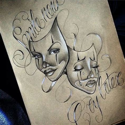Smile Now Cry Later Tattoo Stencil