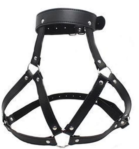 Leather Chastity Bra Temptress Bdsm Bondage Chained Collar Sex Toys For Woman Fetish Harnesses