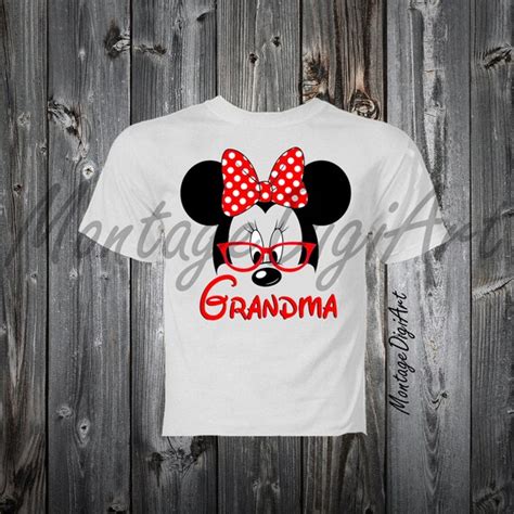 Grandma T Shirt Minnie Mouse Print Iron On By Montagedigiart