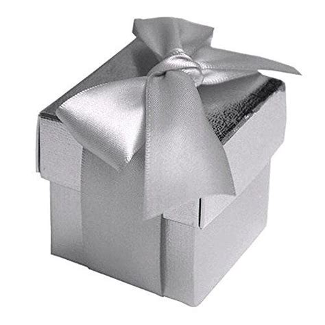 Balsacircle 100 Silver Cute Wedding Favors Boxes With Lids For Wedding