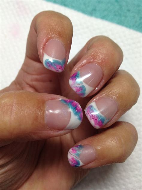 Harry styles best manicures nail art of all time pics. My Cool summer swirled colored pink and blue gel nails ...