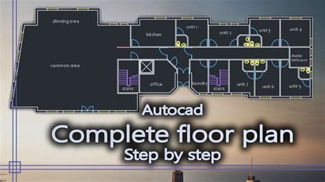 Floor Plan Autocad Draw Spaces