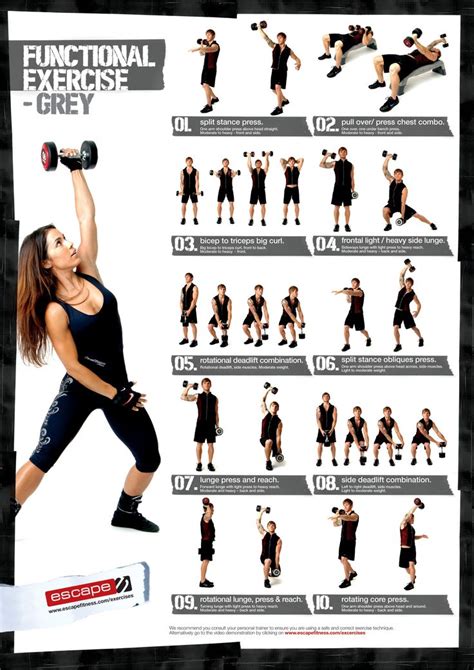 Functional Exercise Grey Dumbbell Workout Workout Chart Exercise