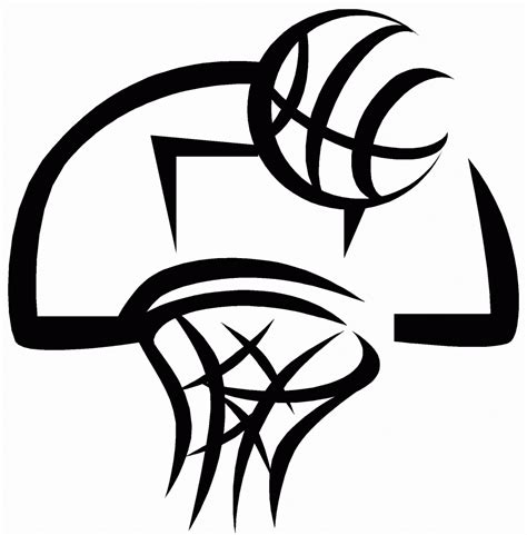 Black And White Basketball Clipart Clipart Best