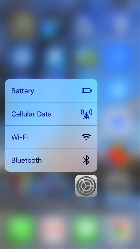 If Your Phone Has 3d Touch Iphone 6s Or Later You Can Use It On Your Settings Icon To Bring