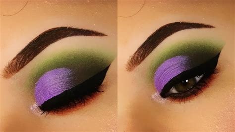 Dramatic Colorful Halloween 2018 Cut Crease Green Purple