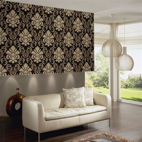 Carat Damask Glitter Wallpaper Gold And Black 13343 90 This