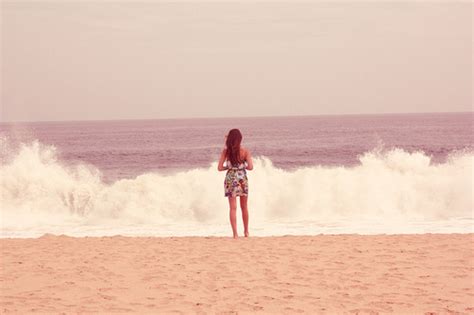 Girl On The Ocean Beach Wallpaper Photos