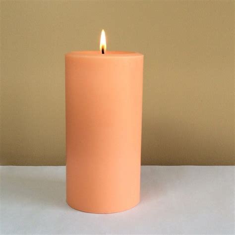 Peach Colored Pillar Candle Unscented Pillar By Stillwatercandles