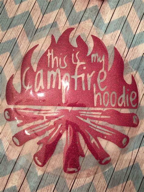 Iron On Campfire Decal Campfire Hoodie Decal Camping Decal