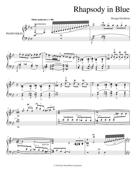 Download And Print In Pdf Or Midi Free Sheet Music For Rhapsody In Blue