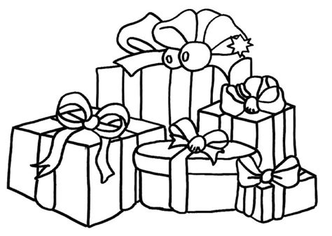 Coloriage Cadeaux de Noel en couleur dessin gratuit à imprimer