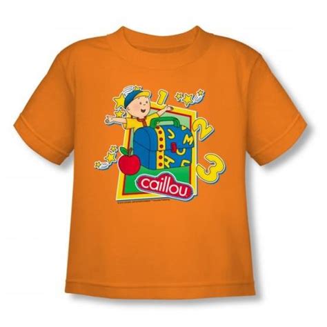 Caillou School Toddlers T Shirt In Orange