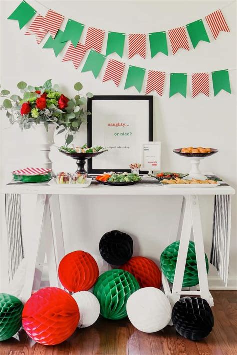 Naughty Or Nice Christmas Party Ideas Food Photos Printable Signs