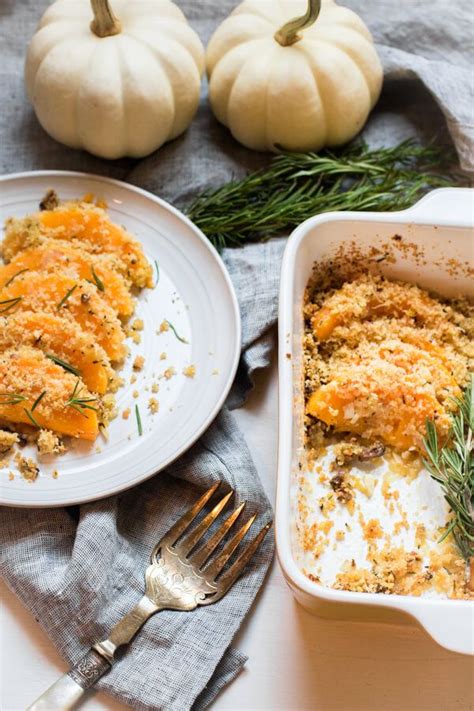 Roasted Butternut Squash Coated With A Shallot Garlic Butter And Then