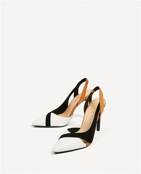 Image 1 Of Contrast High Heel Shoes From Zara Fancy Shoes Crazy Shoes