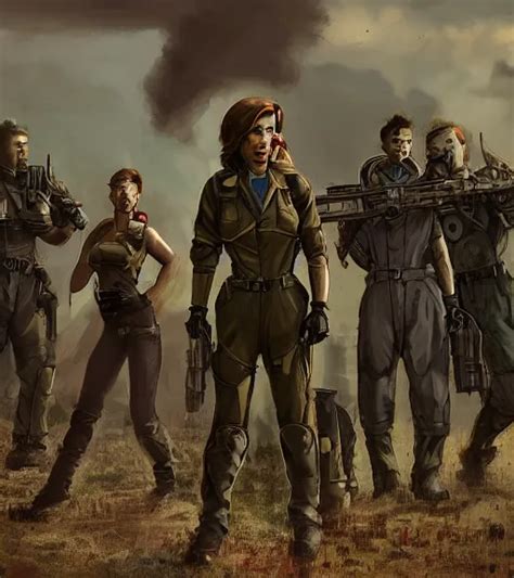 Fallout 5 Concept Art Brunette Female Enclave Officer Stable