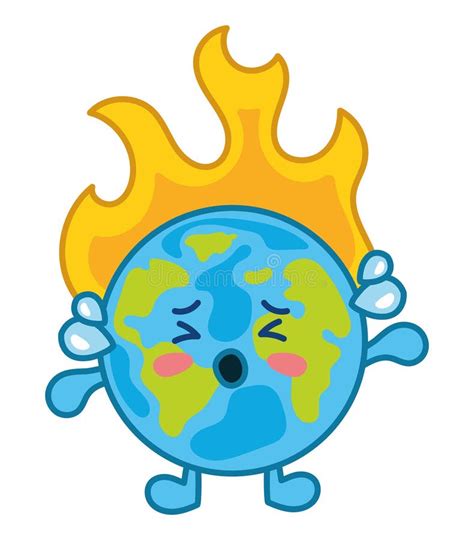 Global Warming Illustration Of The World On Fire Stock Illustration