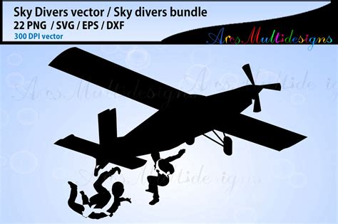 Sky Divers Svg Silhouette Bundle Skydivers Svg Bundle Dive Cut File