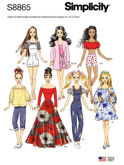 Sewing Pattern 11 12 Inch Fashion Doll Clothes Patterns Etsy
