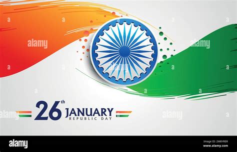 26th january republic day of india celebration vector background with indian national flag