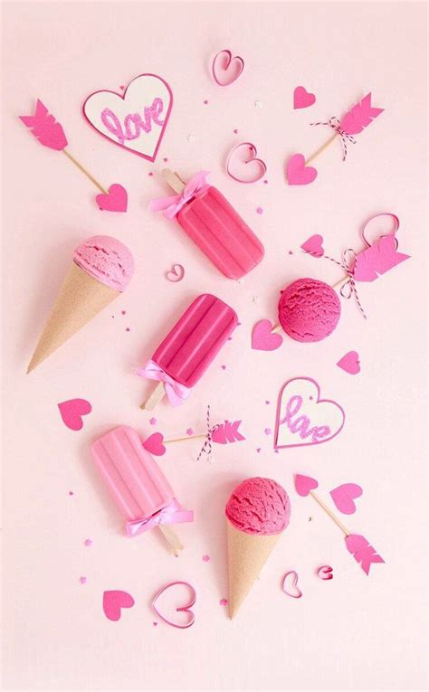 Cute Girly Heart Pink Ice Cream ღ Pink Things ღ Pinterest Girly
