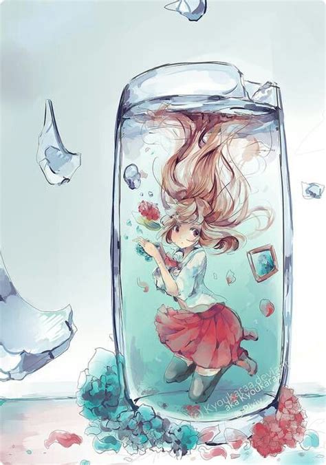 Anime Girl In Glass Of Water Animemanga Pinterest