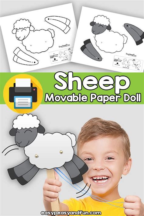 Sheep Movable Paper Doll Template Easy Peasy And Fun Membership
